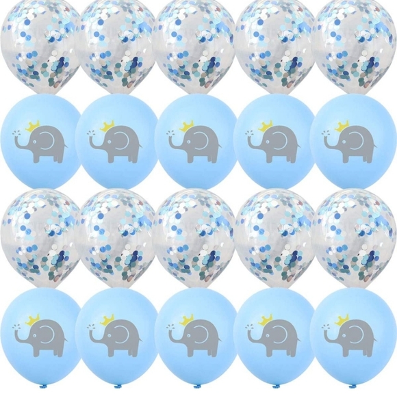 Elephant Baby Shower Decorations 22-12 Inch Confetti Elephant Latex Ball… - Picture 3 of 6